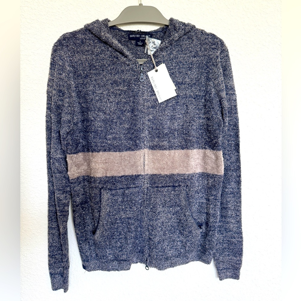Barefoot Dreams CozyChic Lite zipper hoodie Marine-Pewter